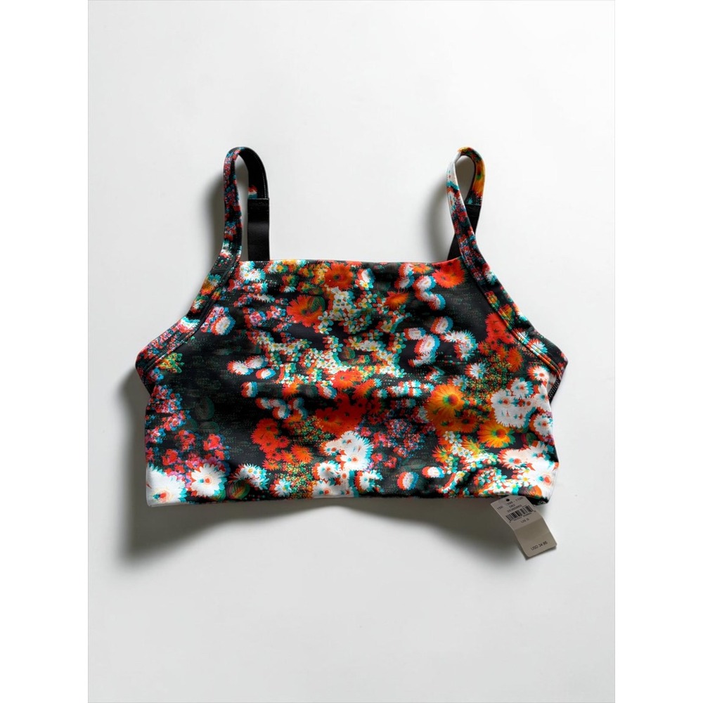 OFFLINE‎ by Aerie Goals Floral Medium Support Sports Bra Black Multi S NWT